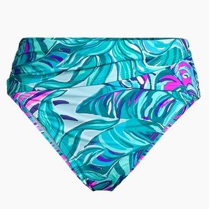 FINA SALE Lilly Pulitzer Lagoon Sarong High-Waist Bikini Bottoms in Seasalt Blue
